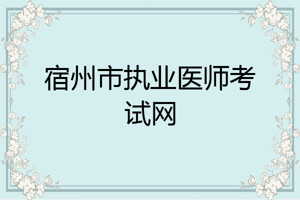 宿州市执业医师考试网