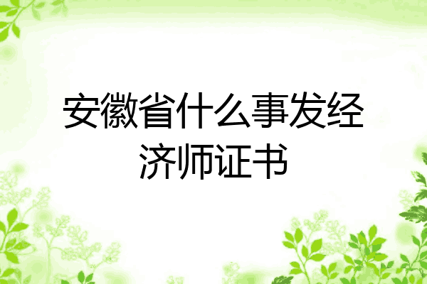 安徽省什么事发经济师证书