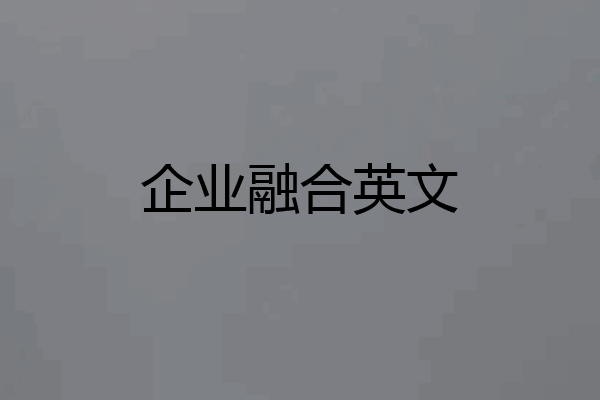 企业融合英文