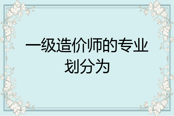 一级造价师的专业划分为