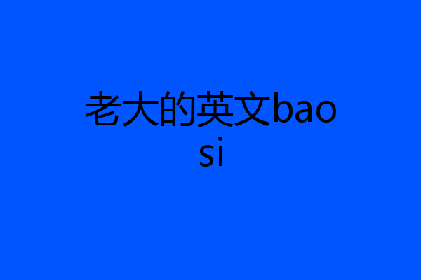 老大的英文baosi