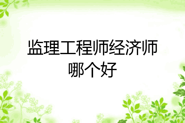 监理工程师经济师哪个好
