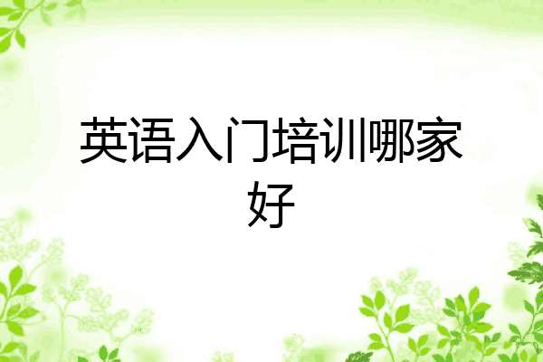 英语入门培训哪家好