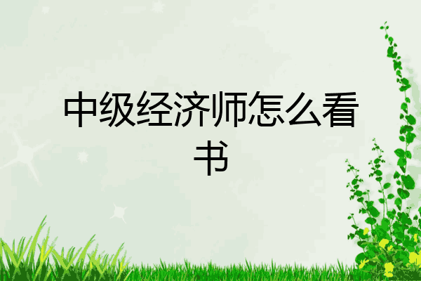 中级经济师怎么看书