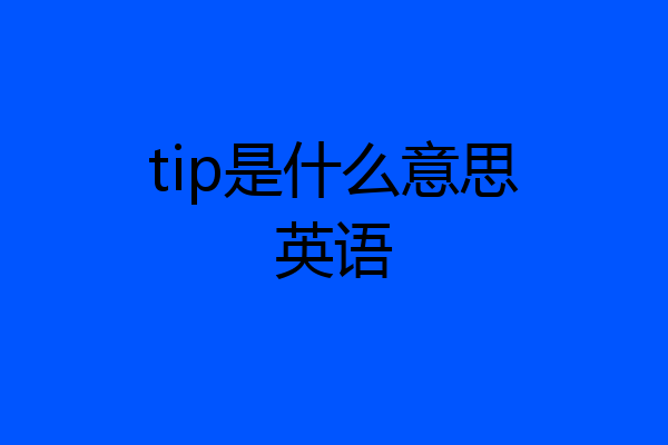 tip是什么意思英语