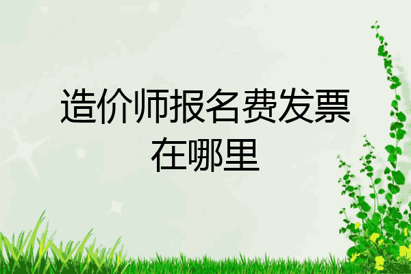 造价师报名费发票在哪里