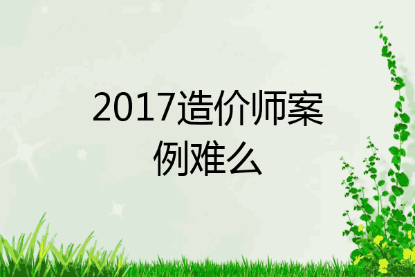 2017造价师案例难么