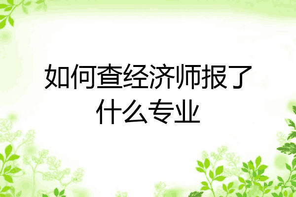 如何查经济师报了什么专业