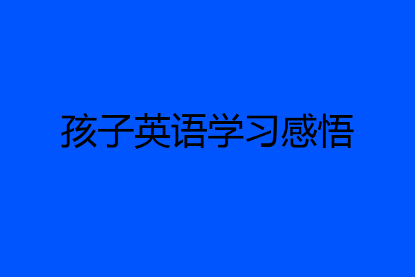 孩子英语学习感悟