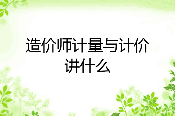 造价师计量与计价讲什么