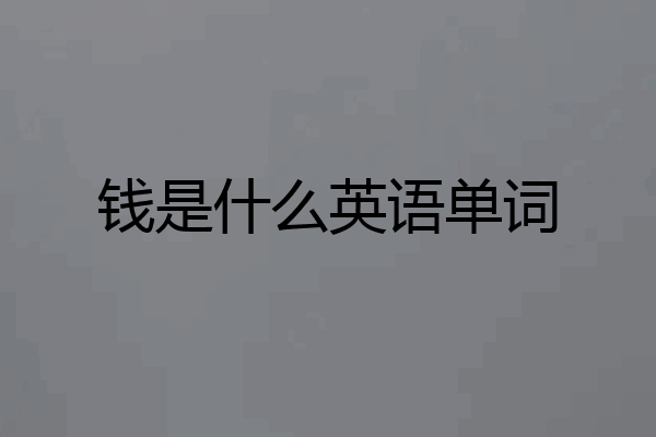 钱是什么英语单词