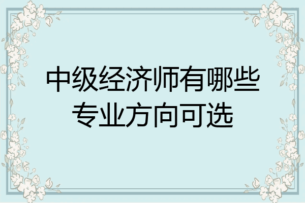 中级经济师有哪些专业方向可选