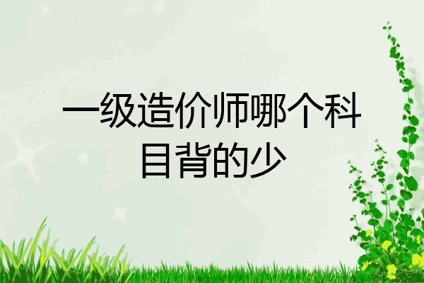 一级造价师哪个科目背的少