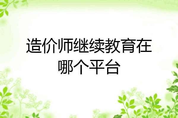 造价师继续教育在哪个平台