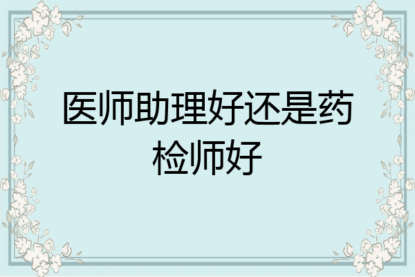 医师助理好还是药检师好