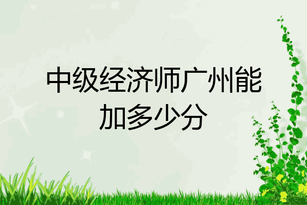 中级经济师广州能加多少分