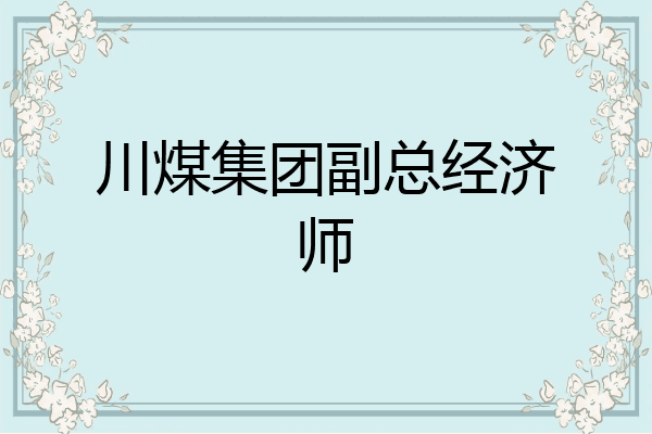 川煤集团副总经济师