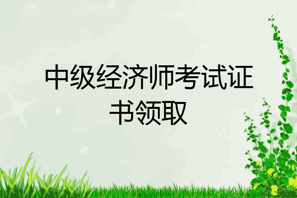 中级经济师考试证书领取
