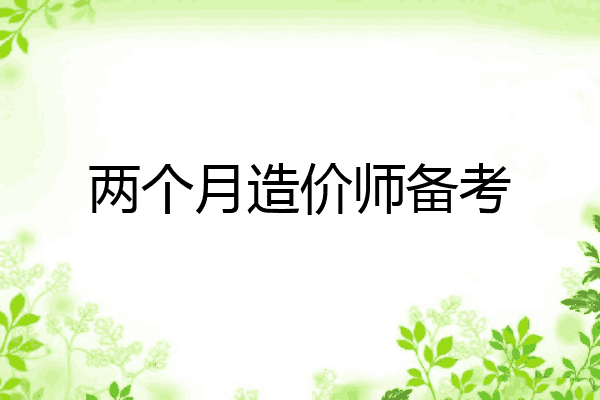 两个月造价师备考