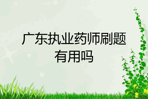 广东执业药师刷题有用吗