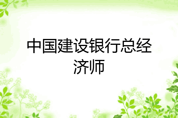 中国建设银行总经济师