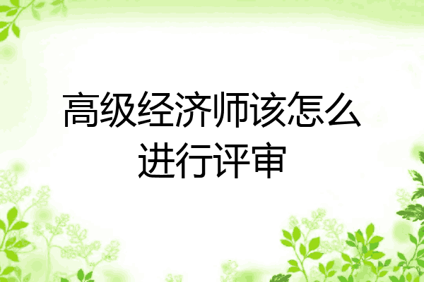 高级经济师该怎么进行评审