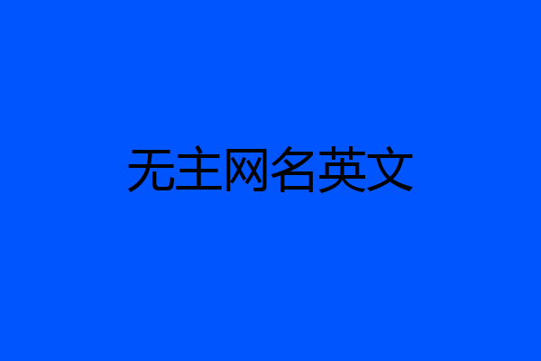 无主网名英文