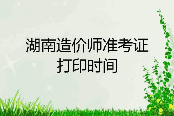湖南造价师准考证打印时间