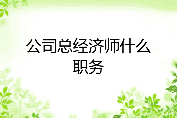 公司总经济师什么职务