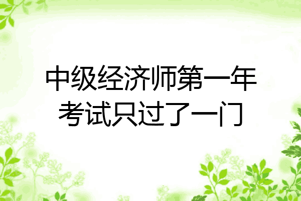 中级经济师第一年考试只过了一门