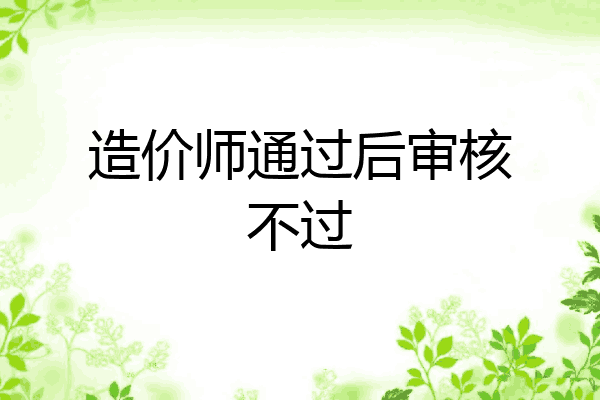 造价师通过后审核不过