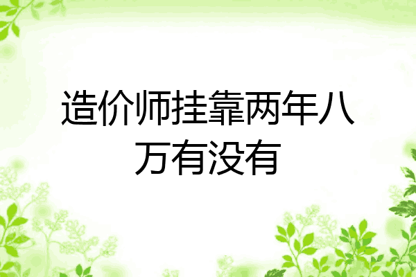 造价师挂靠两年八万有没有