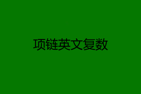 项链英文复数