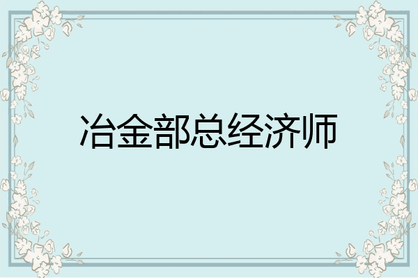 冶金部总经济师