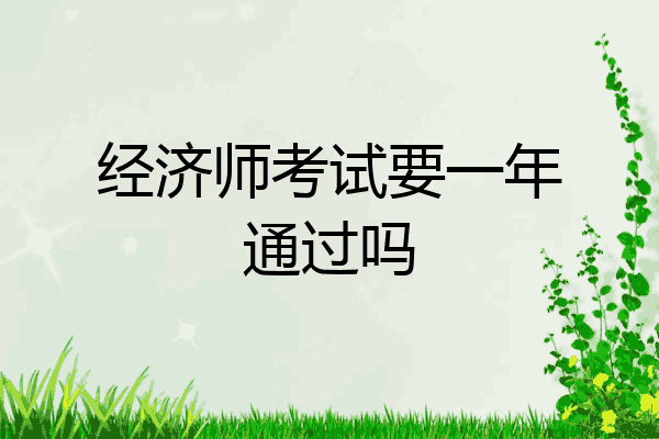 经济师考试要一年通过吗