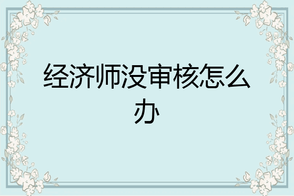 经济师没审核怎么办