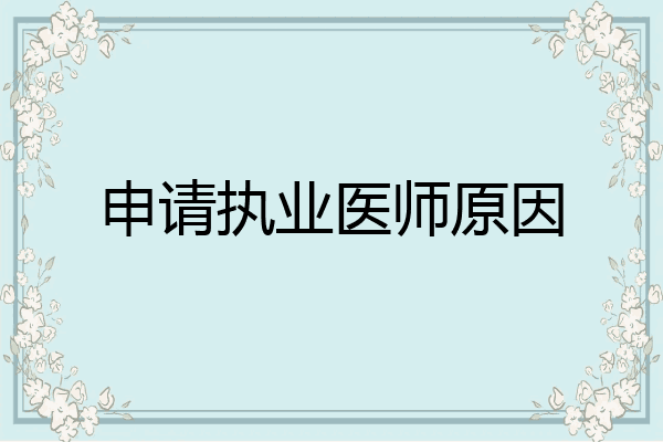 申请执业医师原因