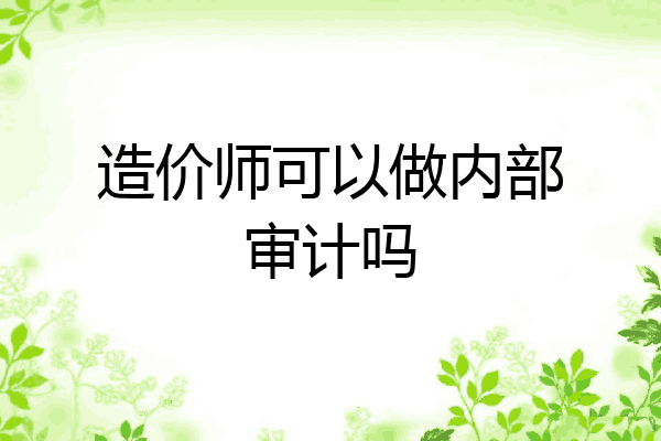 造价师可以做内部审计吗