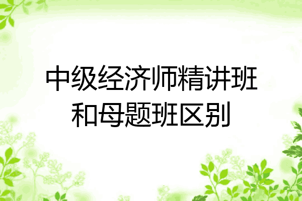 中级经济师精讲班和母题班区别