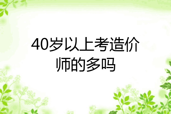 40岁以上考造价师的多吗