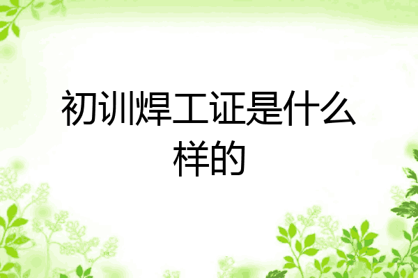 初训焊工证是什么样的