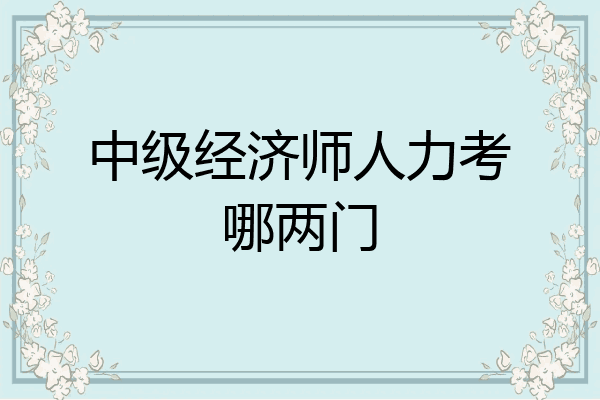 中级经济师人力考哪两门