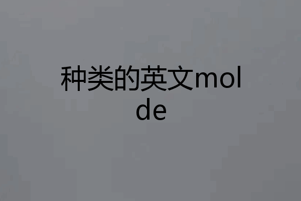 种类的英文molde