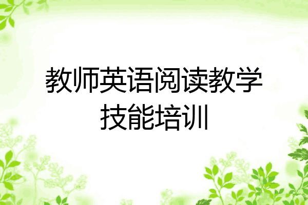 教师英语阅读教学技能培训