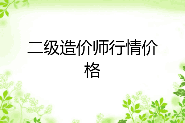 二级造价师行情价格