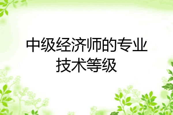 中级经济师的专业技术等级