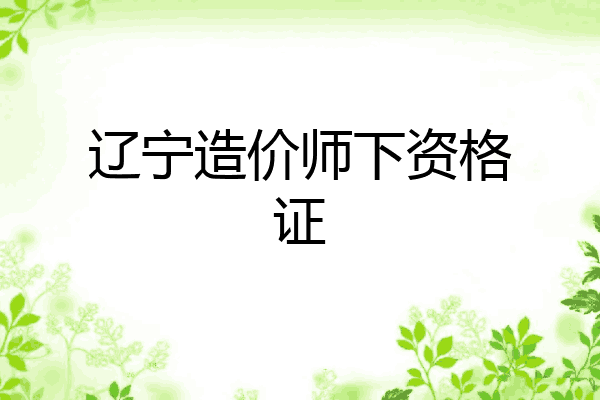 辽宁造价师下资格证