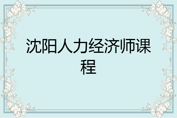 沈阳人力经济师课程