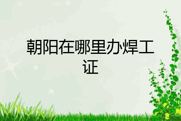 朝阳在哪里办焊工证