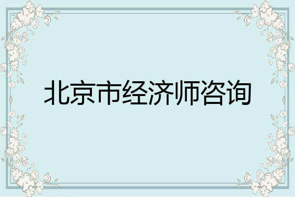 北京市经济师咨询